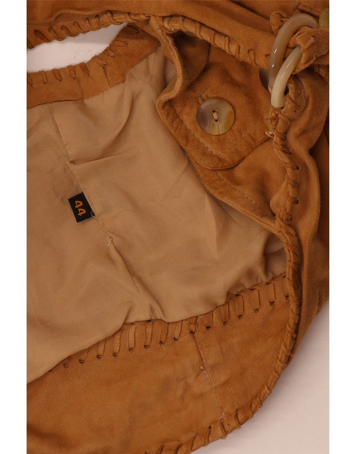 Vintage Womens Suede Waistcoat IT 44 Medium Beige