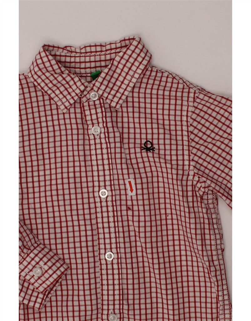 BENETTON Baby Boys Shirt 9-12 Months Red Check Cotton Vintage Benetton and Second-Hand Benetton from Messina Hembry 