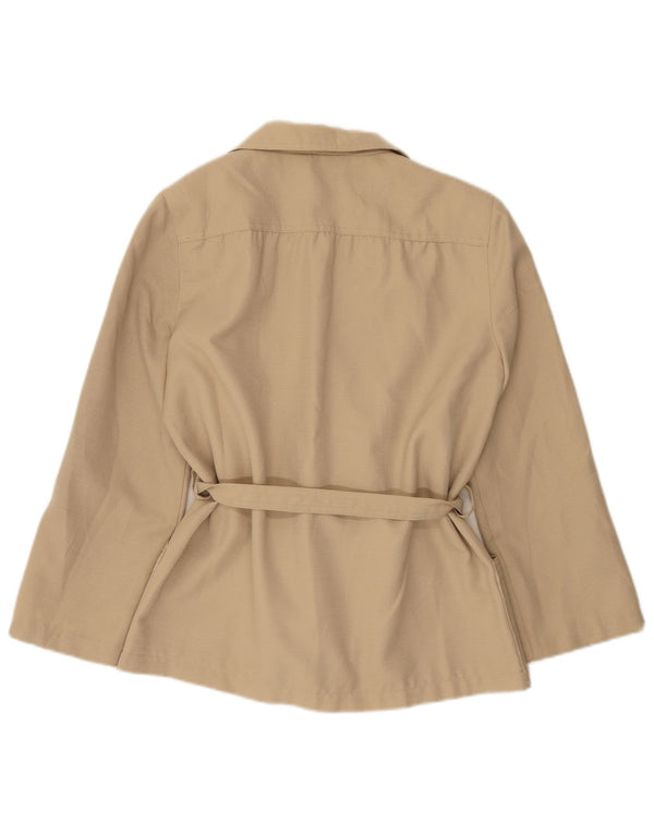 Vintage Womens Blazer Jacket UK 14 Medium Beige Polyester