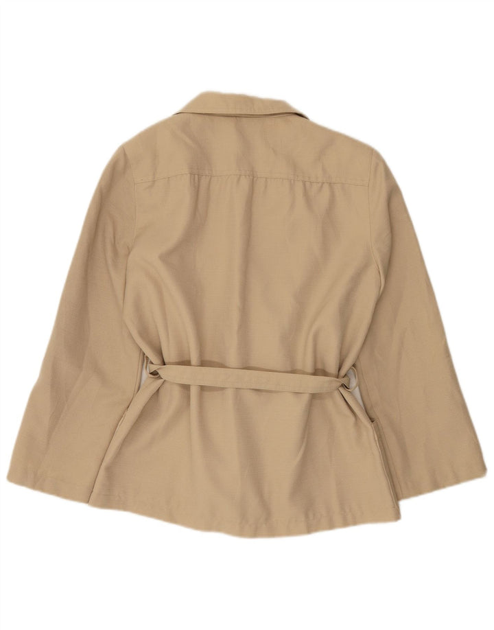 Vintage Womens Blazer Jacket UK 14 Medium Beige Polyester