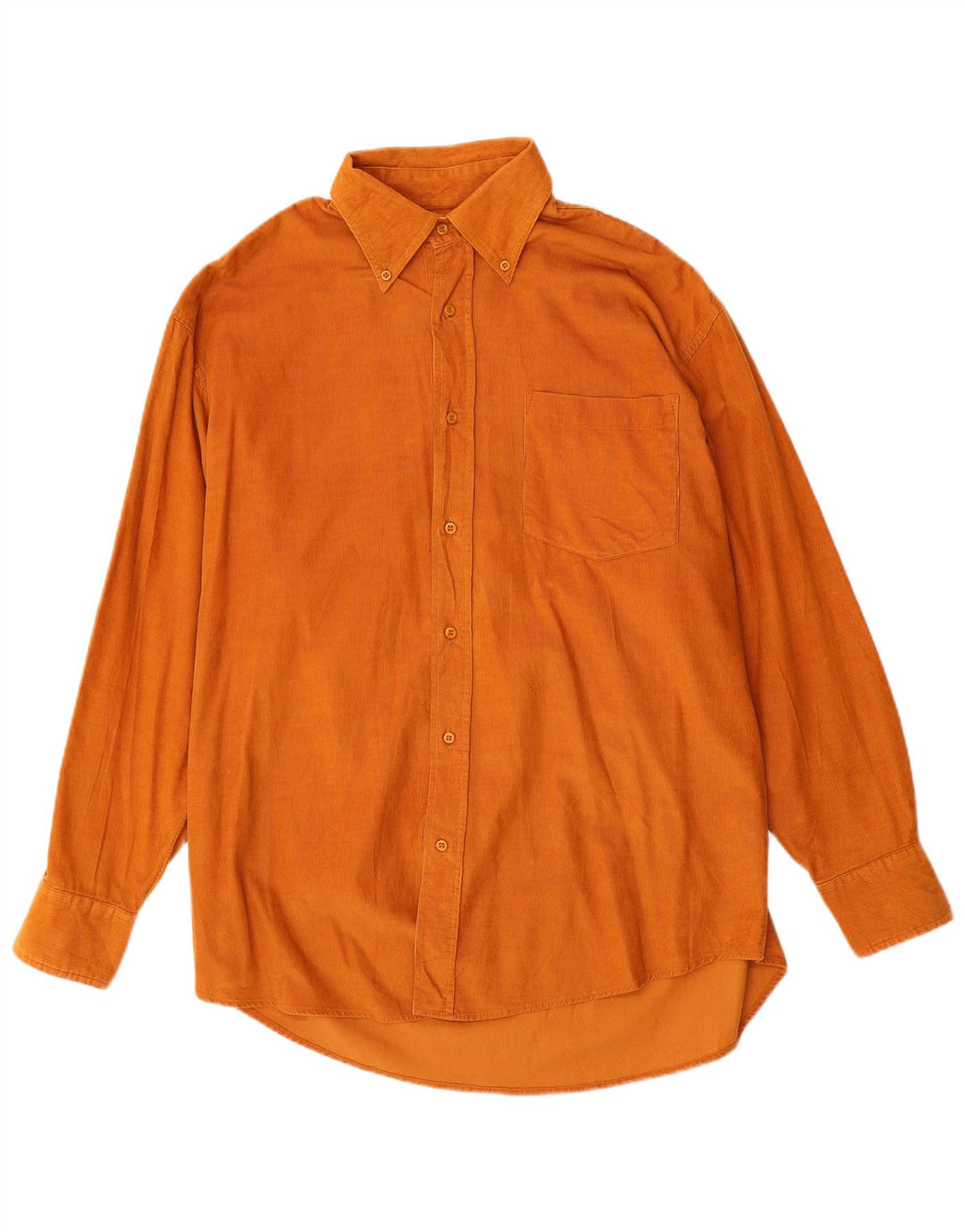 Basic Mens Corduroy Shirt Medium Orange Cotton