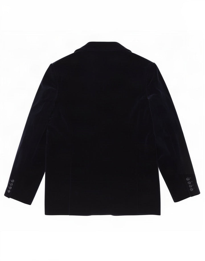 Vintage Womens 1 Button Blazer Jacket UK 14 Medium Navy Blue Cotton