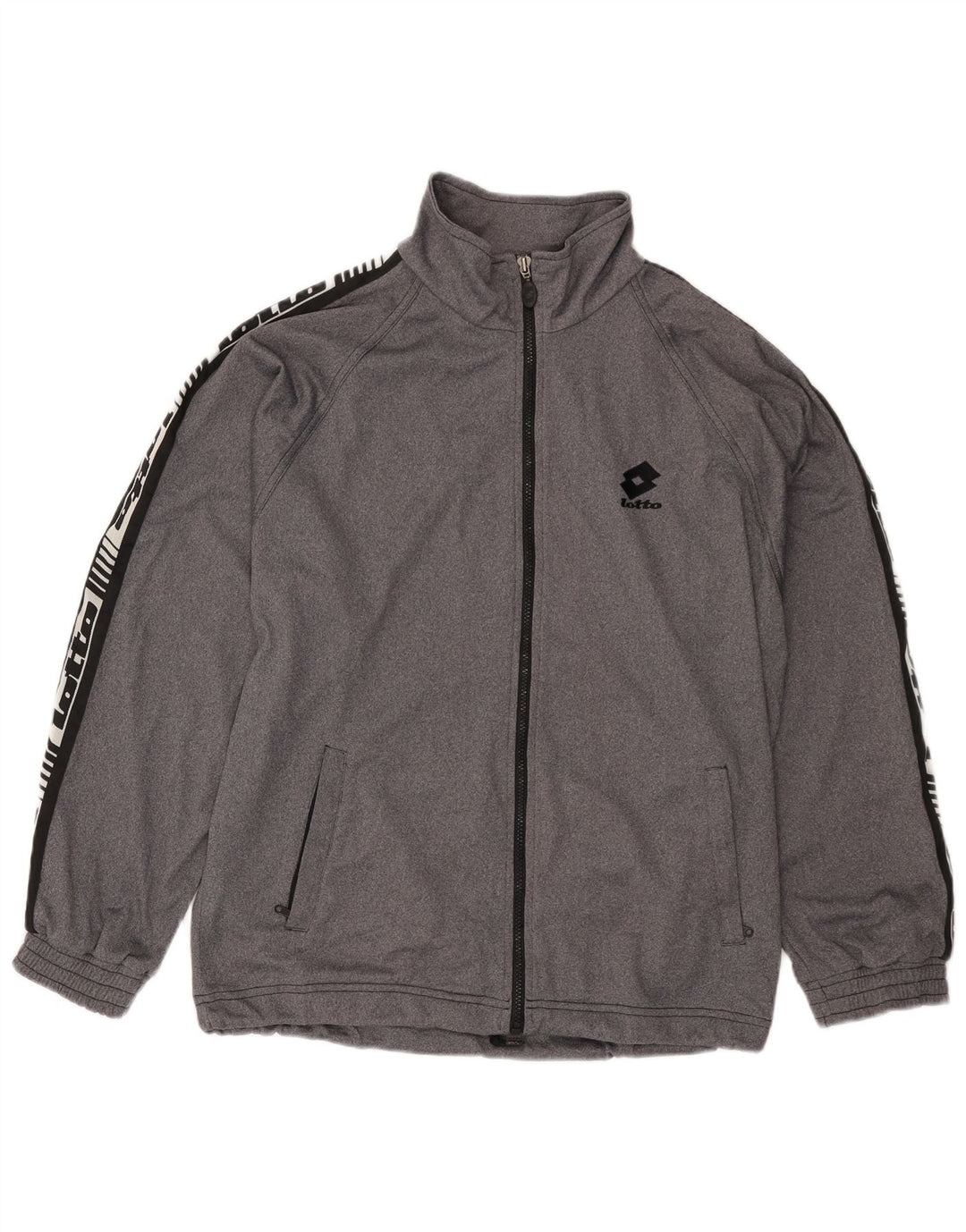 Lotto Mens Graphic Tracksuit Top Jacket UK 38/40 Medium Grey Colourblock