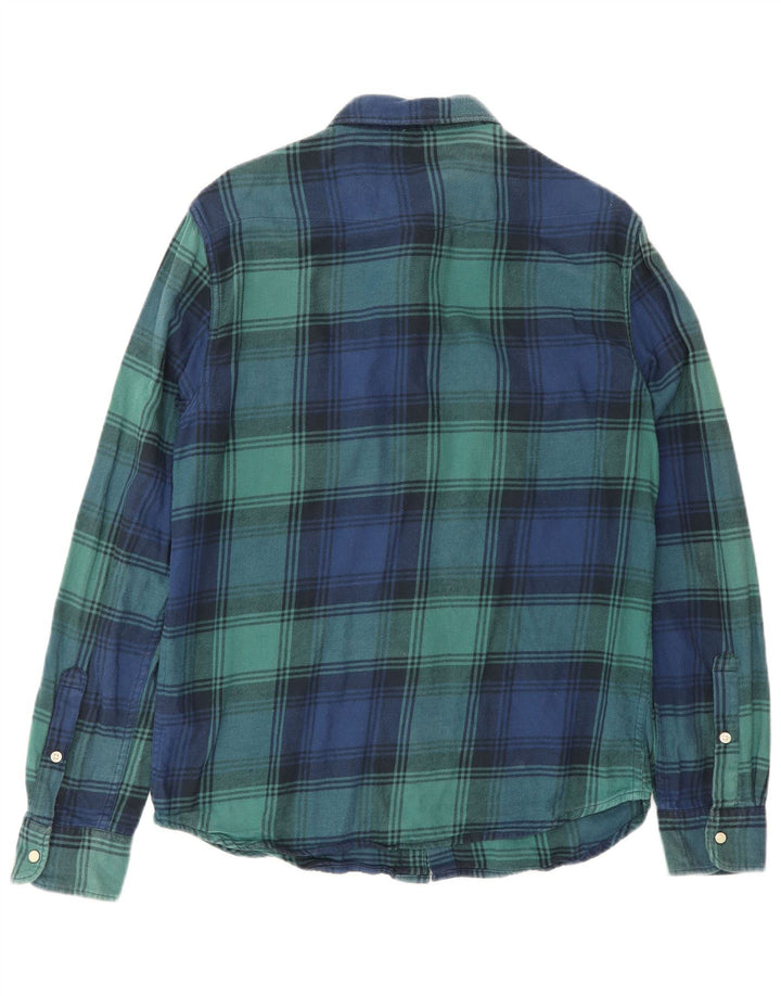 Lee Womens Flannel Shirt Medium Blue Plaid Cotton