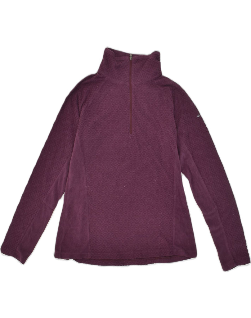 COLUMBIA Womens Zip Neck Fleece Jumper UK 12 Medium Purple Polyester | Vintage Columbia | Thrift | Second-Hand Columbia | Used Clothing | Messina Hembry 