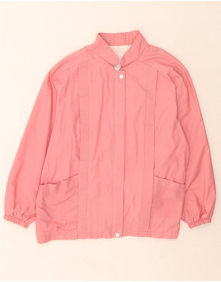 VINTAGE Womens Bomber Jacket UK 20 2XL Pink Polyester Vintage Vintage and Second-Hand Vintage from Messina Hembry 