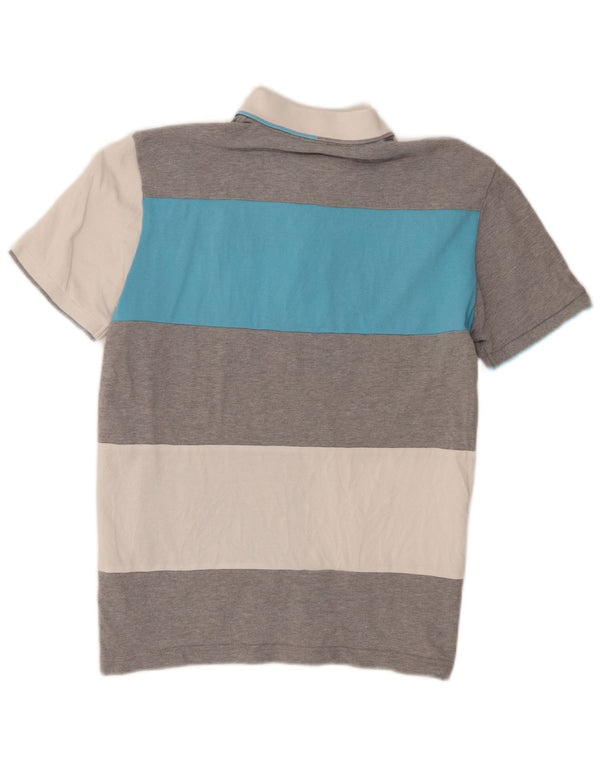 Hugo Boss Mens Rugby Polo Shirt Small Grey Colourblock Cotton