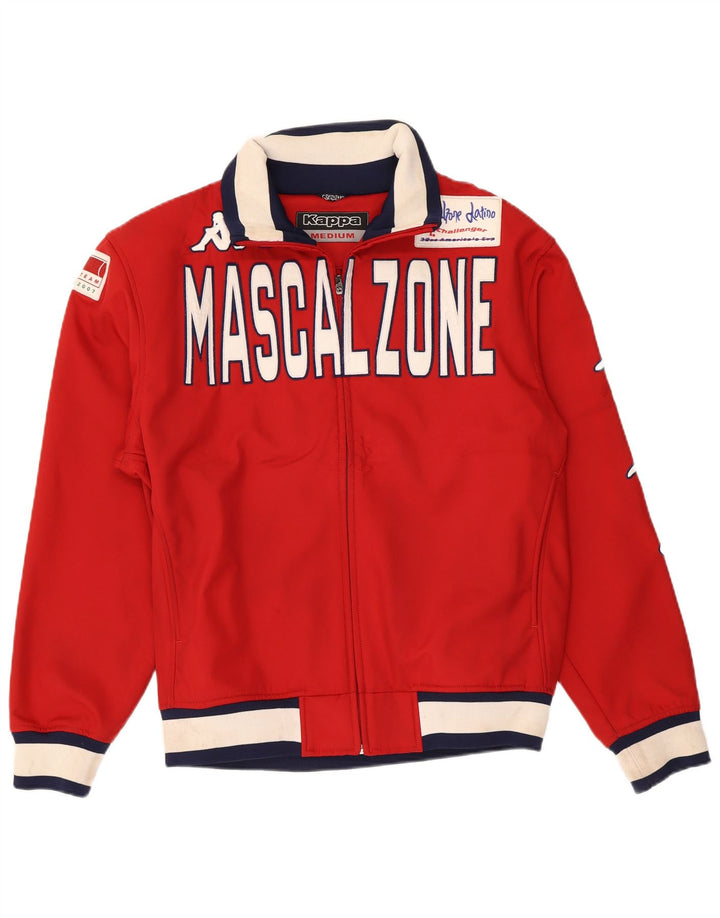 Kappa Mens Graphic Tracksuit Top Jacket Medium Red Colourblock Polyester