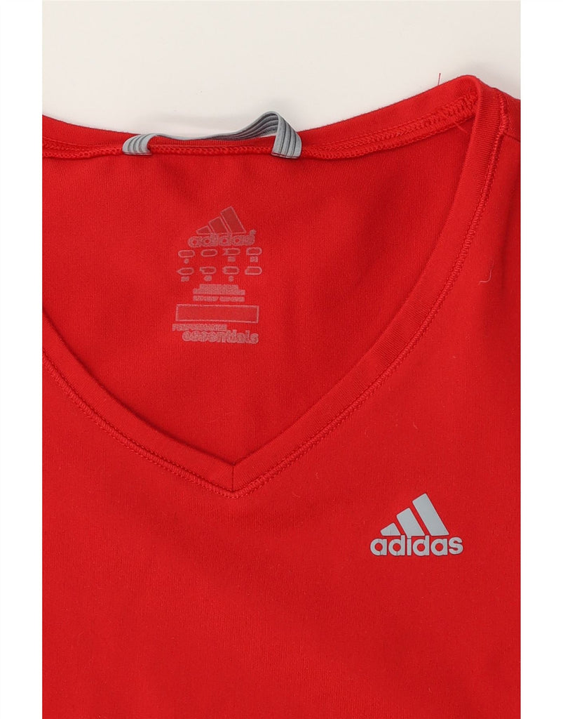 ADIDAS Womens Climalite T-Shirt Top UK 8 Small Red Cotton Vintage Adidas and Second-Hand Adidas from Messina Hembry 