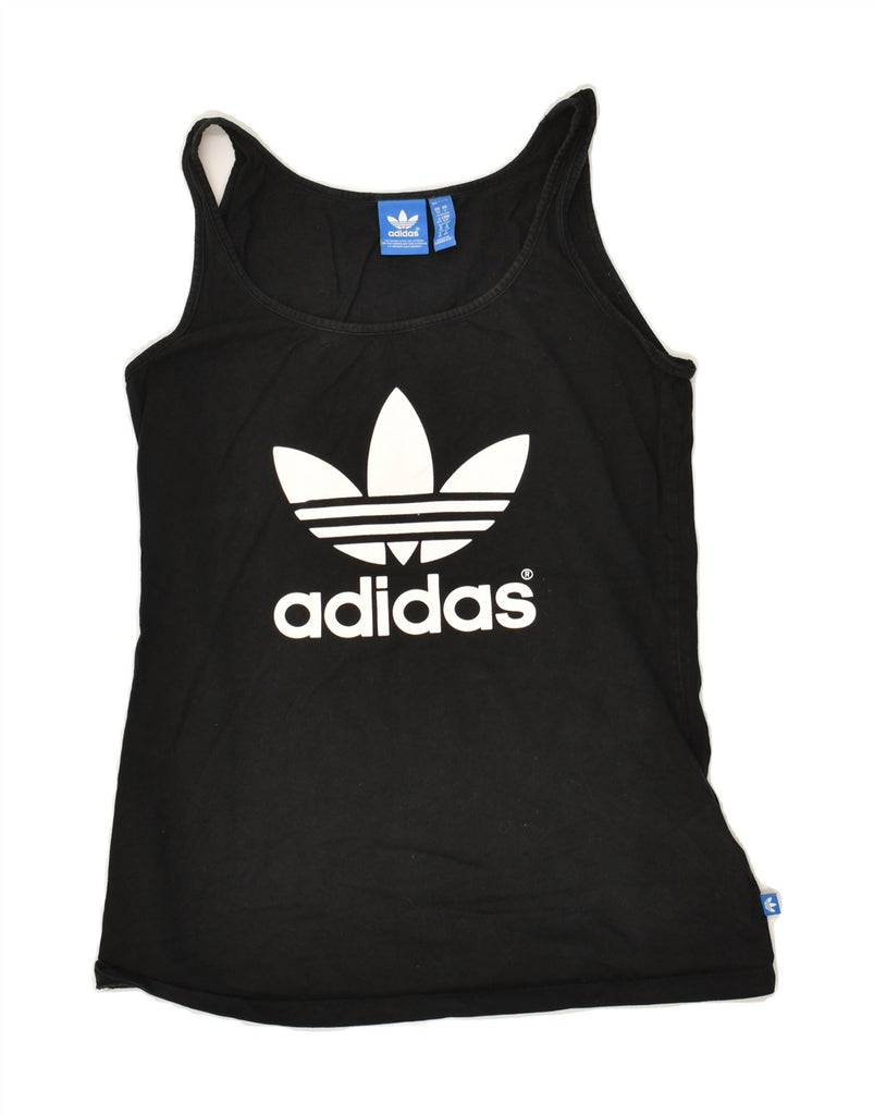 ADIDAS Womens Graphic Vest Top UK 10 Small  Black Cotton | Vintage Adidas | Thrift | Second-Hand Adidas | Used Clothing | Messina Hembry 