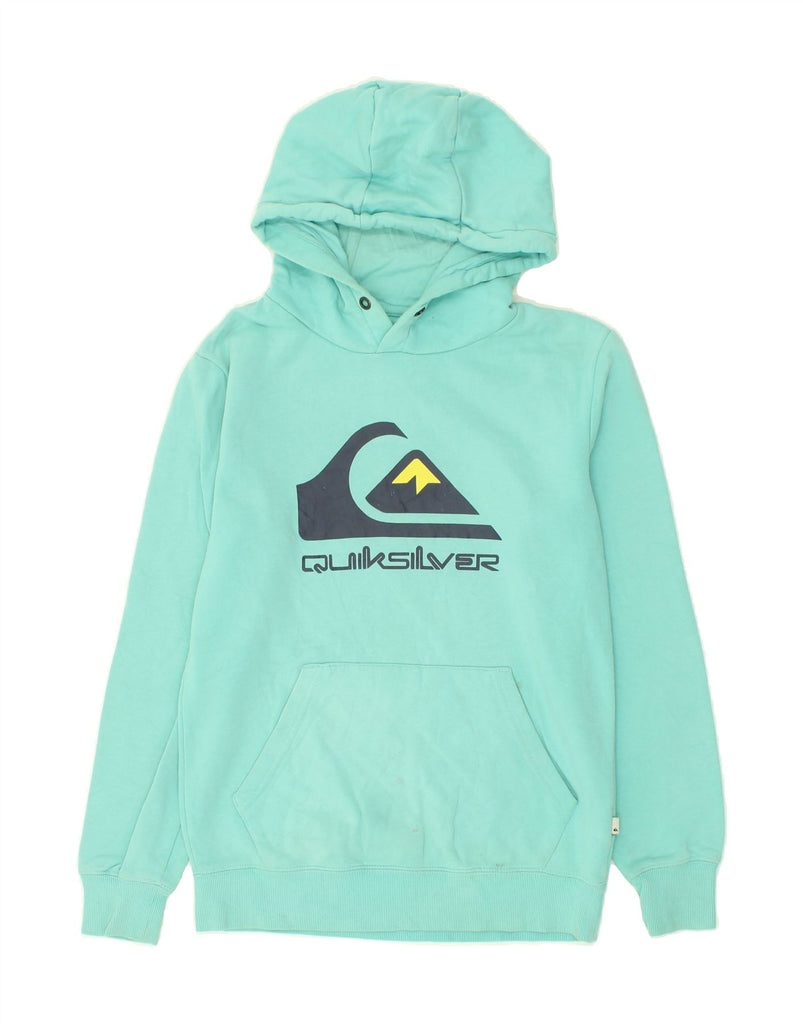 QUIKSILVER Womens Graphic Hoodie Jumper UK 6 XS Blue Cotton | Vintage Quiksilver | Thrift | Second-Hand Quiksilver | Used Clothing | Messina Hembry 