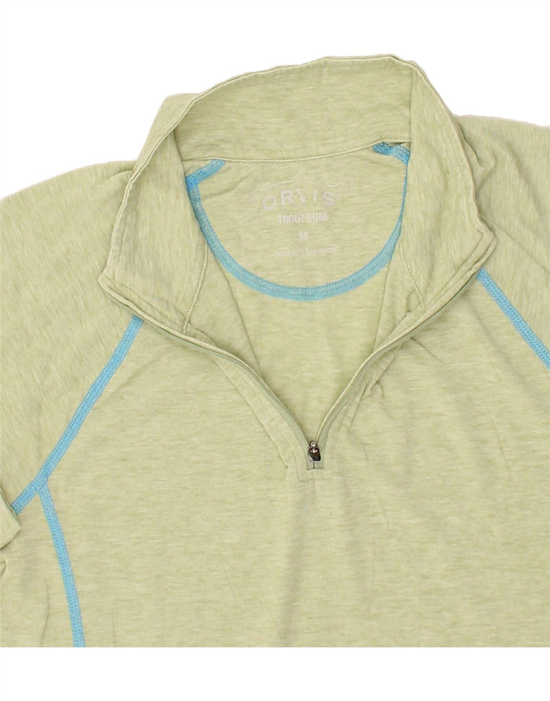 ORVIS Womens Zip Neck T-Shirt Top UK 12 Medium Green Polyester Vintage Orvis and Second-Hand Orvis from Messina Hembry 