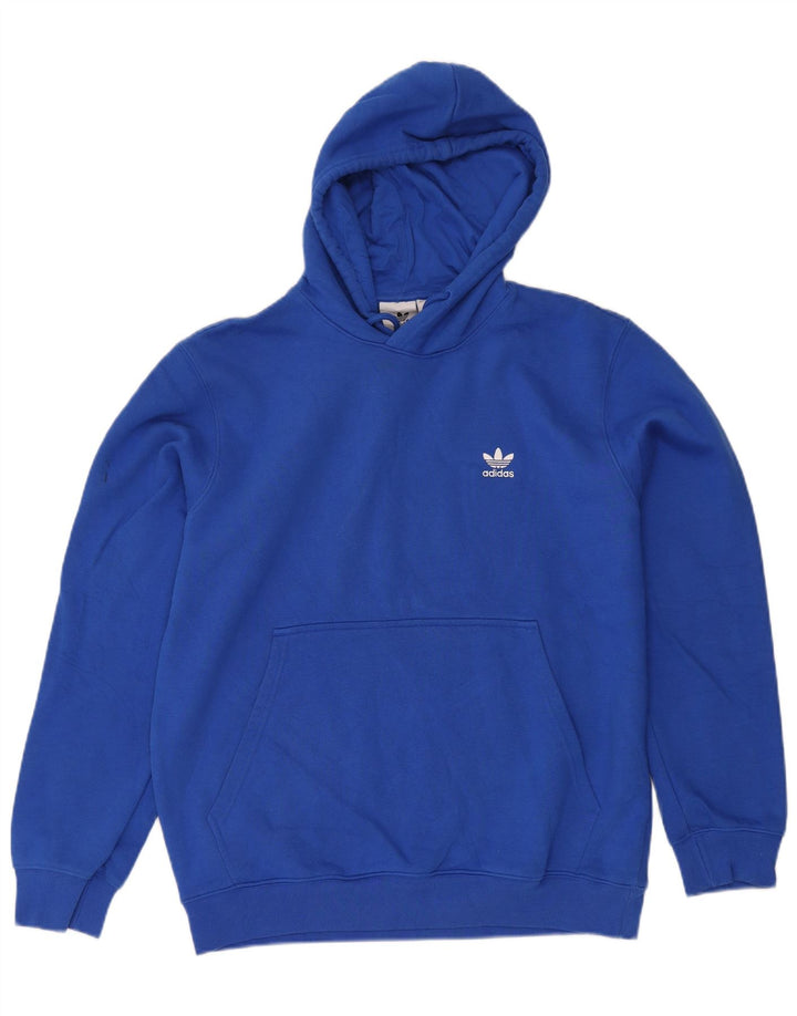 Adidas Mens Hoodie Jumper Large Blue Cotton