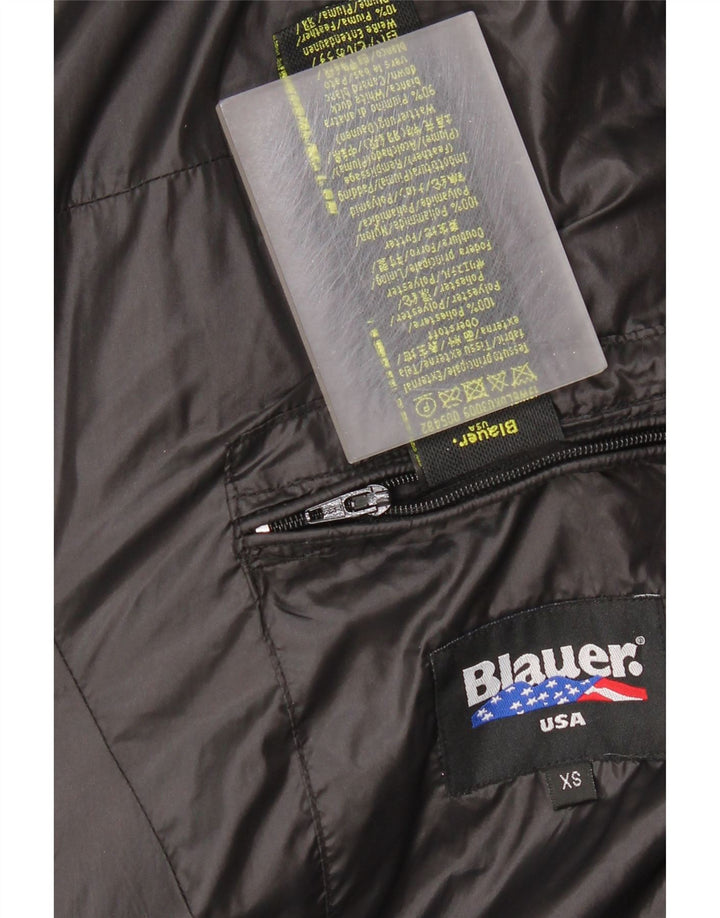 BLAUER Womens Hooded Padded Coat UK 6 XS Black Polyester