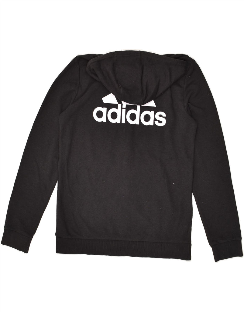 ADIDAS Boys Graphic Zip Hoodie Sweater 13-14 Years Black Cotton Vintage Adidas and Second-Hand Adidas from Messina Hembry 