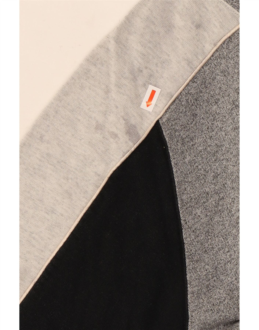 CHAMPION Mens Zip Neck Sweatshirt Jumper Large Grey Colourblock Cotton
