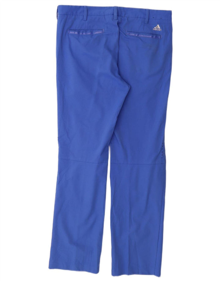 Adidas Mens Coolmax Straight Chino Trousers W34 L32 Blue Polyester