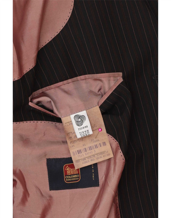Hugo Boss Mens 3 Button Blazer Jacket IT 52 XL Black Pinstripe Wool Classic