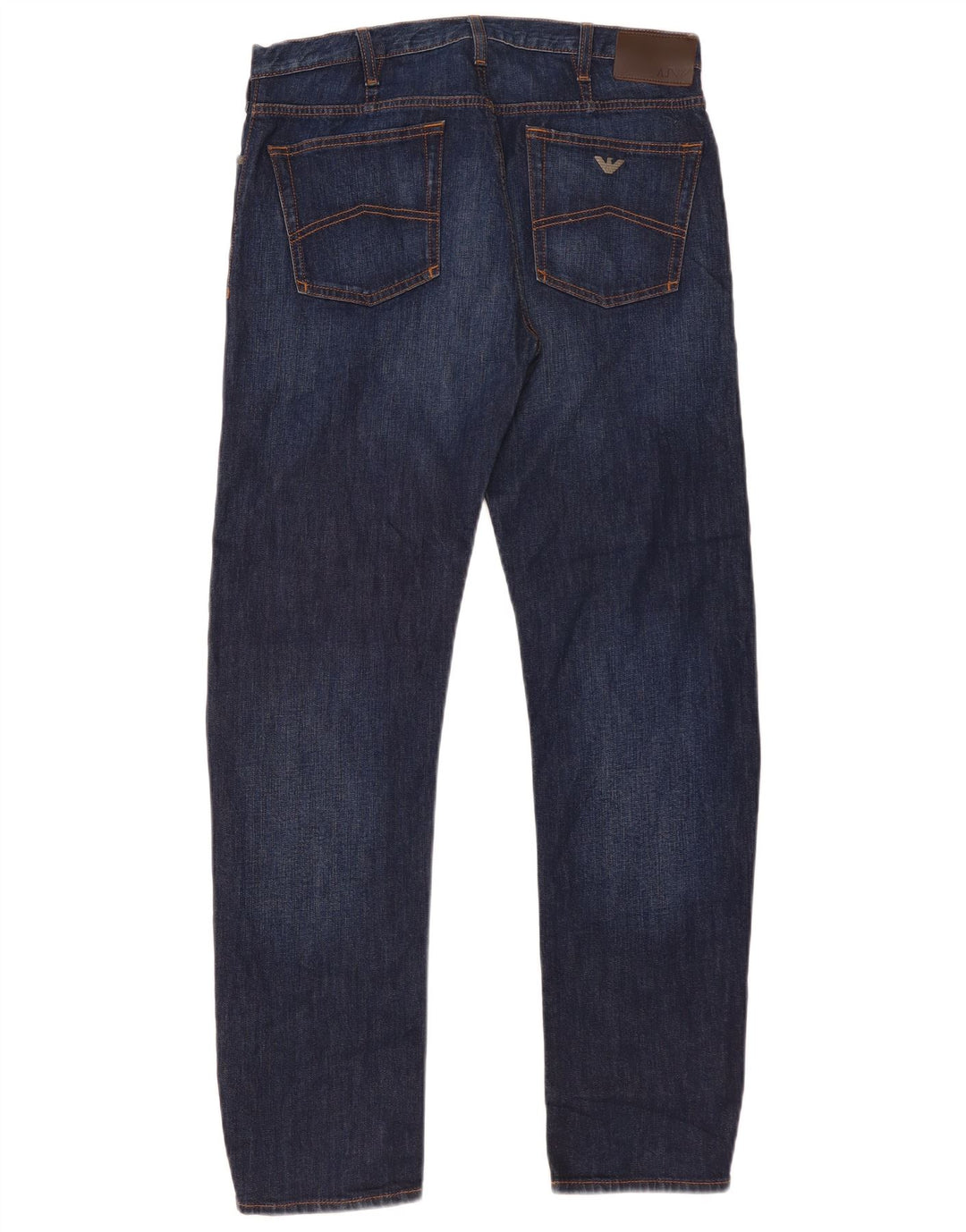 Armani Mens Straight Jeans W34 L32 Navy Blue Cotton