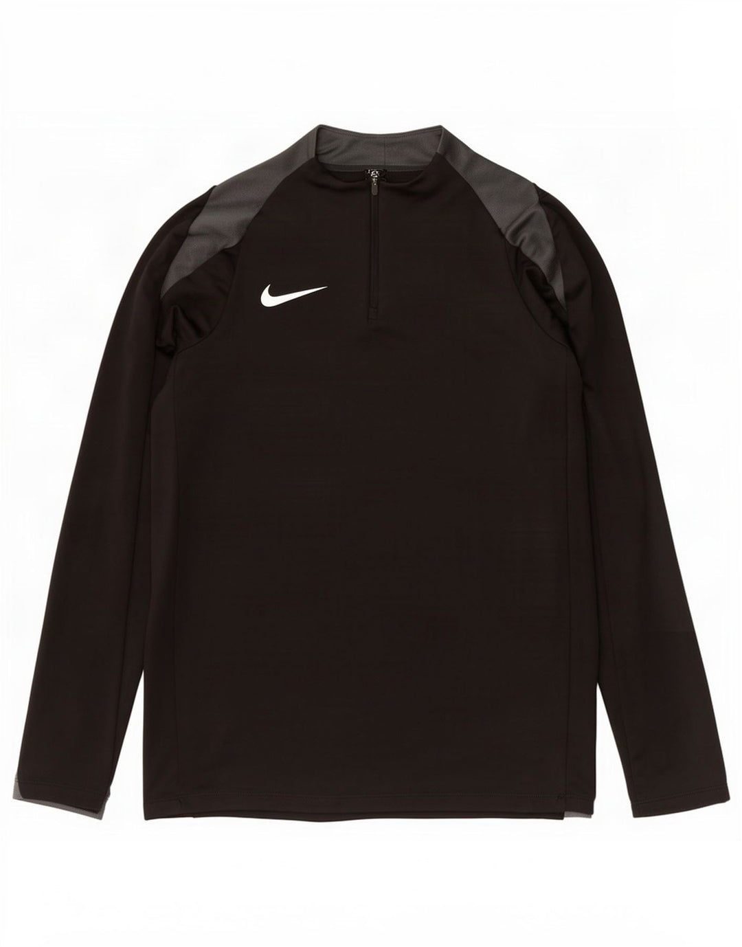 Nike Mens Dri Fit Zip Neck Pullover Tracksuit Top Large Black Polyester