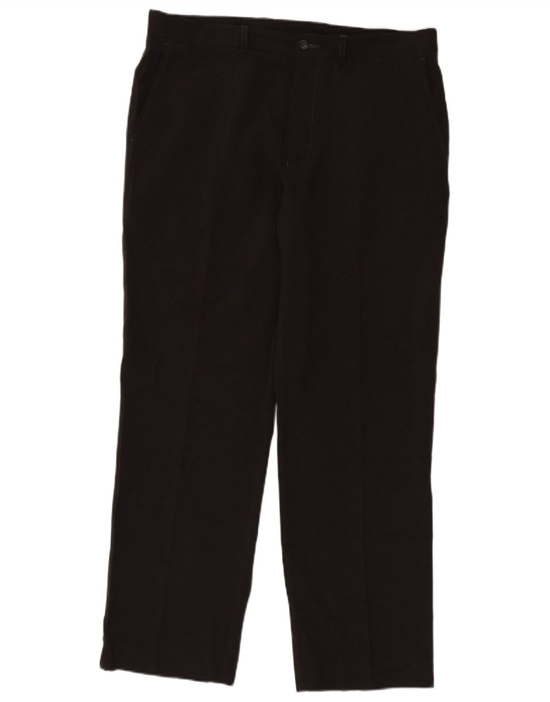 Marks & Spencer Mens Straight Chino Trousers W36 L31 Grey Polyester