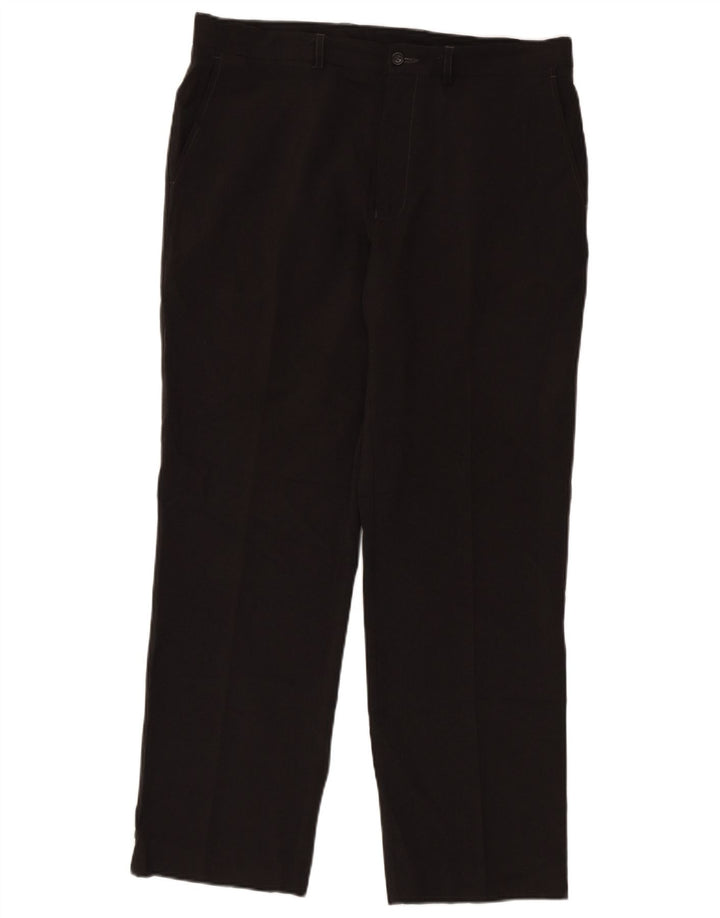 Marks & Spencer Mens Straight Chino Trousers W36 L31 Grey Polyester