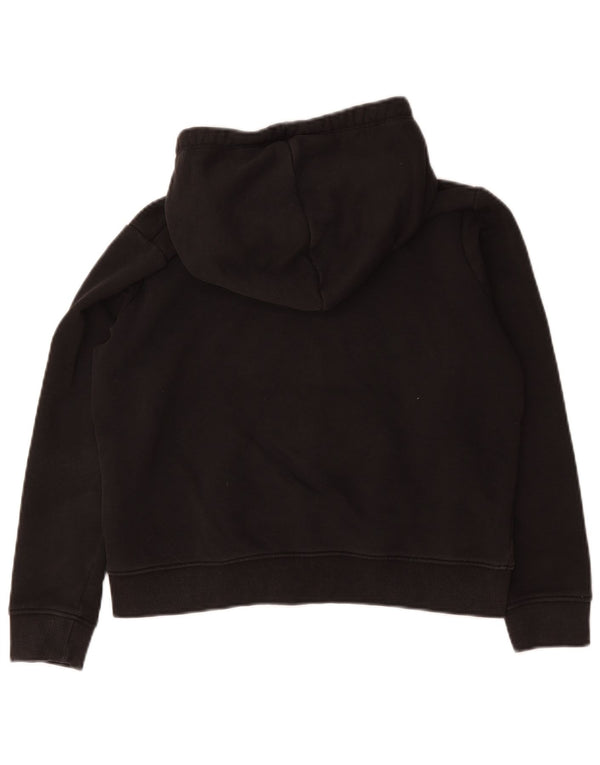 Tommy Hilfiger Womens Graphic Hoodie Jumper UK 14 Medium Black Cotton