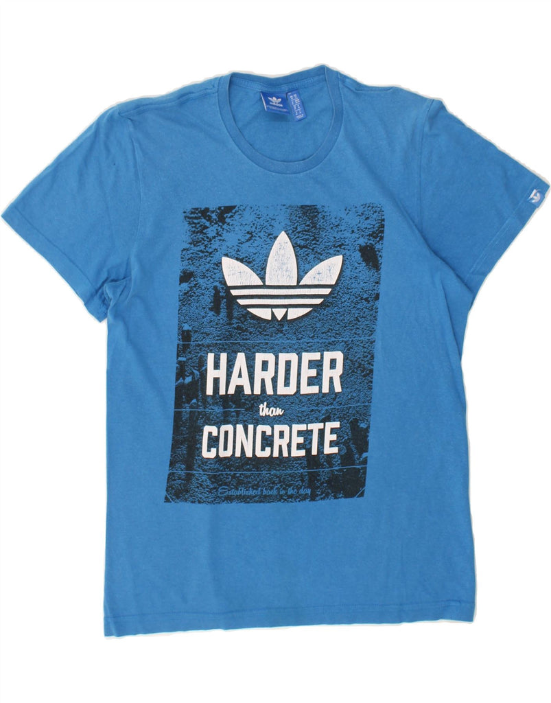 ADIDAS Mens Graphic T-Shirt Top Medium Blue | Vintage Adidas | Thrift | Second-Hand Adidas | Used Clothing | Messina Hembry 