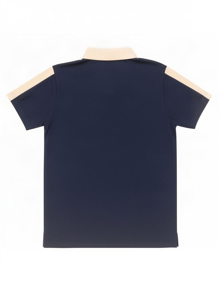 Adidas Mens Polo Shirt Medium Navy Blue Colourblock Polyester