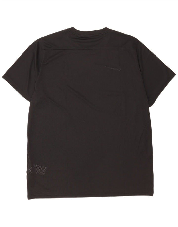 Nike Mens Dri Fit Slim Fit T-Shirt Top 2XL Black Polyester