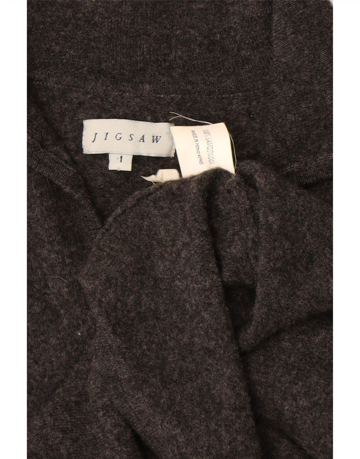 JIGSAW Womens 3/4 Sleeve Jumper Dress UK 8 Small Grey Lambswool