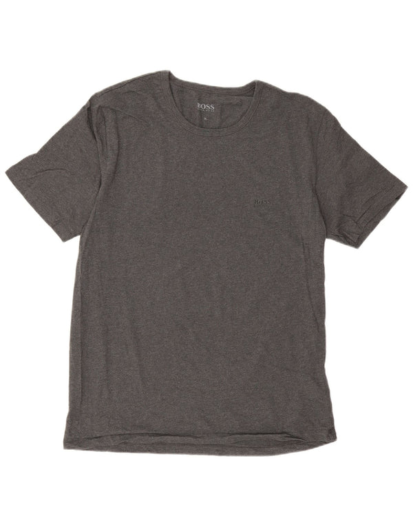 Hugo Boss Mens T-Shirt Top XL Grey Flecked Cotton