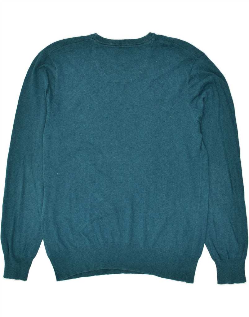 KAPPA Mens Crew Neck Jumper Sweater Large Turquoise Cotton | Vintage Kappa | Thrift | Second-Hand Kappa | Used Clothing | Messina Hembry 