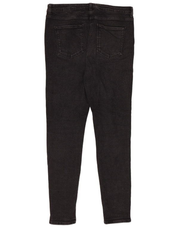 M&Co Womens Skinny Jeans UK 16 Large W32 L28 Black Cotton