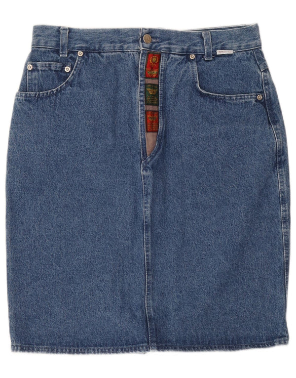 Wild Womens Denim Skirt IT 50 XL W34 Blue Cotton