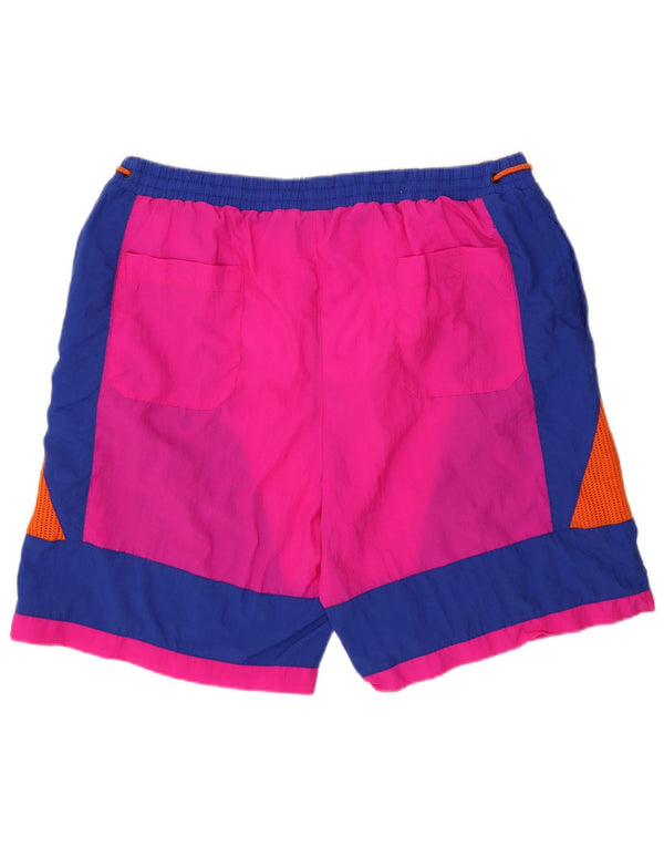 Vintage Mens Swimming Shorts XL Blue Colourblock Nylon