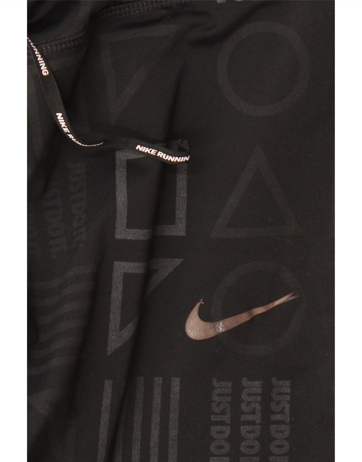 Nike Womens Dri Fit Graphic Leggings UK 14 Medium Black Geometric