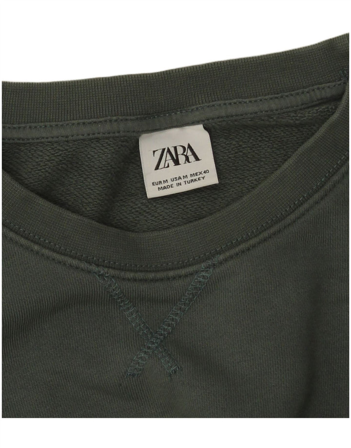 Zara Mens Sweatshirt Jumper Medium Green