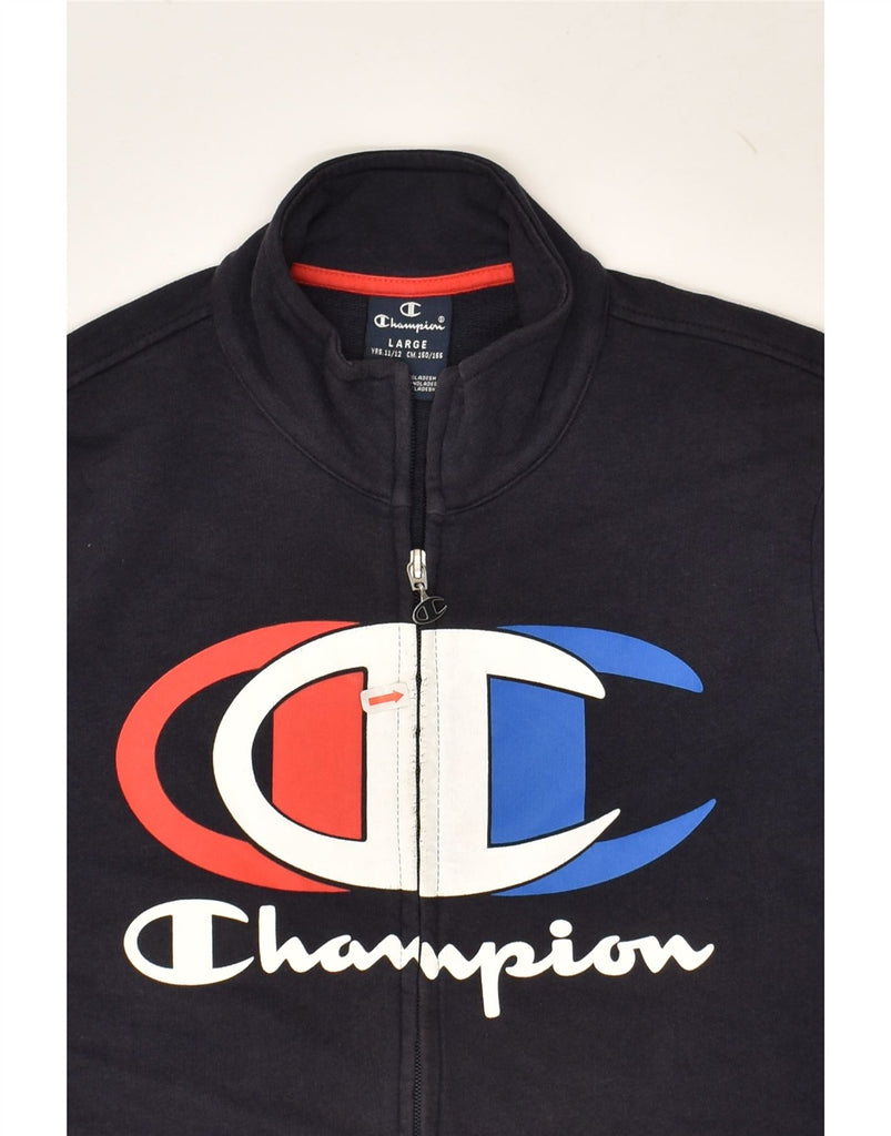 CHAMPION Boys Graphic Tracksuit Top Jacket 11-12 Years Large  Navy Blue | Vintage Champion | Thrift | Second-Hand Champion | Used Clothing | Messina Hembry 