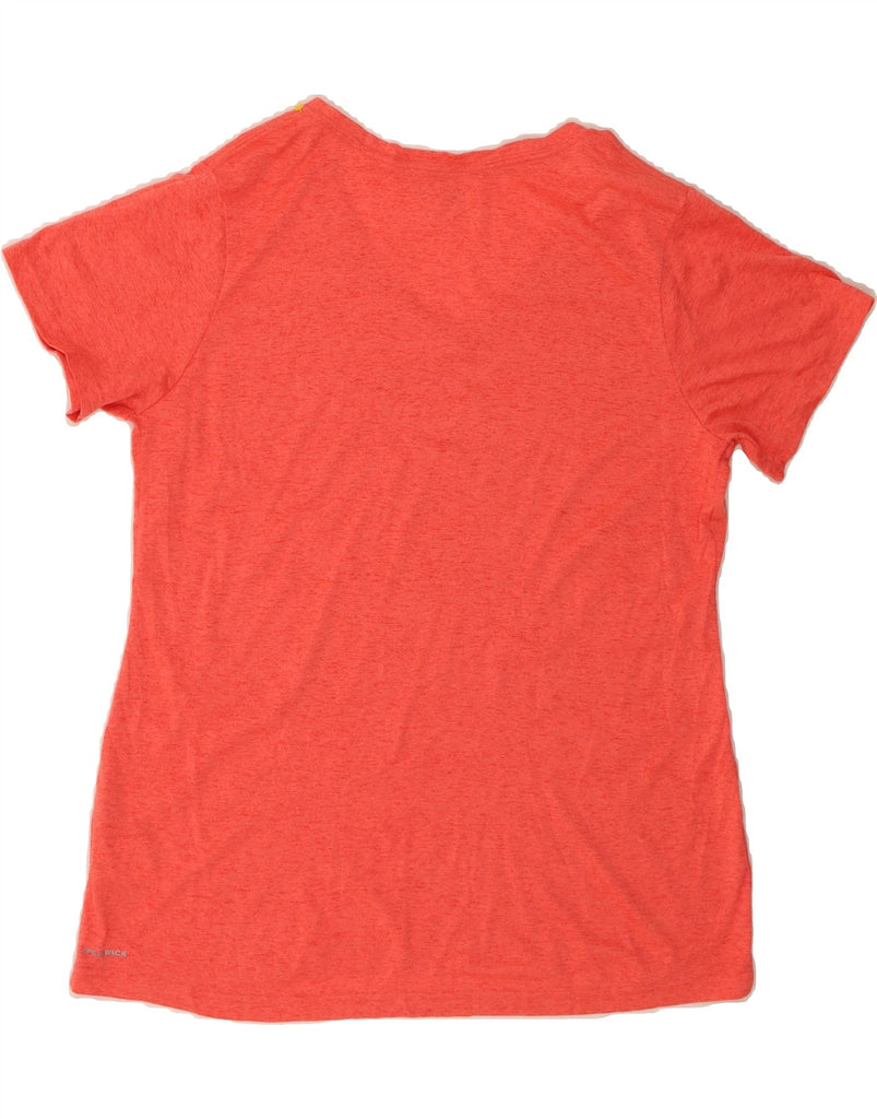REEBOK Womens T-Shirt Top UK 16 Large Orange Flecked Polyester Vintage Reebok and Second-Hand Reebok from Messina Hembry 