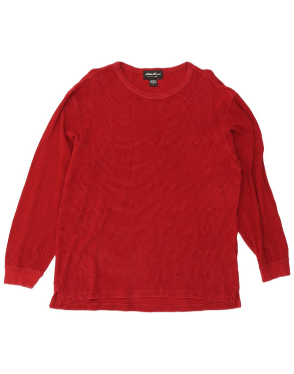 Eddie Bauer Mens Top Long Sleeve Medium Red Cotton