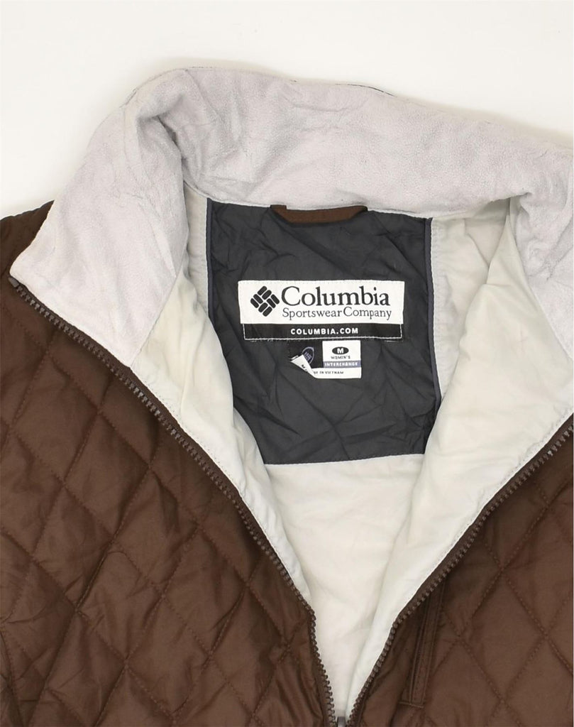 COLUMBIA Womens Quilted Jacket UK 14 Medium Brown Nylon | Vintage Columbia | Thrift | Second-Hand Columbia | Used Clothing | Messina Hembry 