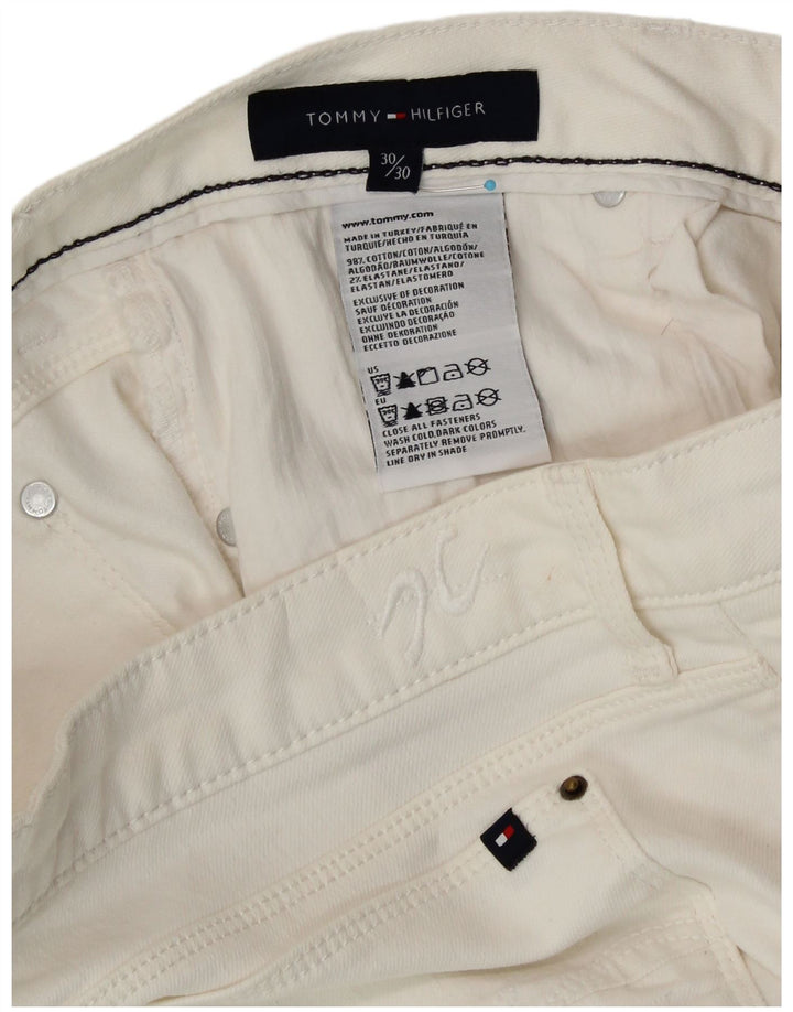 TOMMY HILFIGER Womens Bootcut Jeans W30 L30 White Cotton