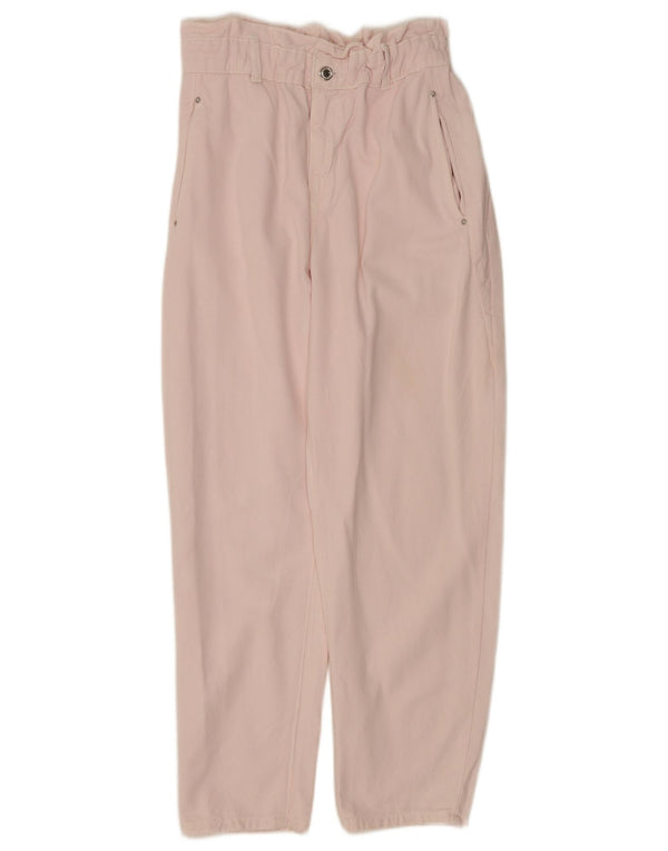 Zara Womens High Waist Loose Jeans EU 40 Medium W30 L26 Pink Cotton