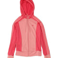 ADIDAS Womens Zip Hoodie Sweater UK 2 2XS Pink Colourblock Polyester | Vintage Adidas | Thrift | Second-Hand Adidas | Used Clothing | Messina Hembry 