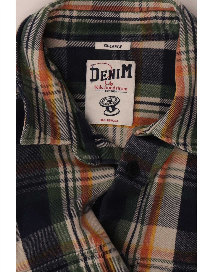 Nils Sundrstrom Mens Flannel Shirt 2XL Multicoloured Check