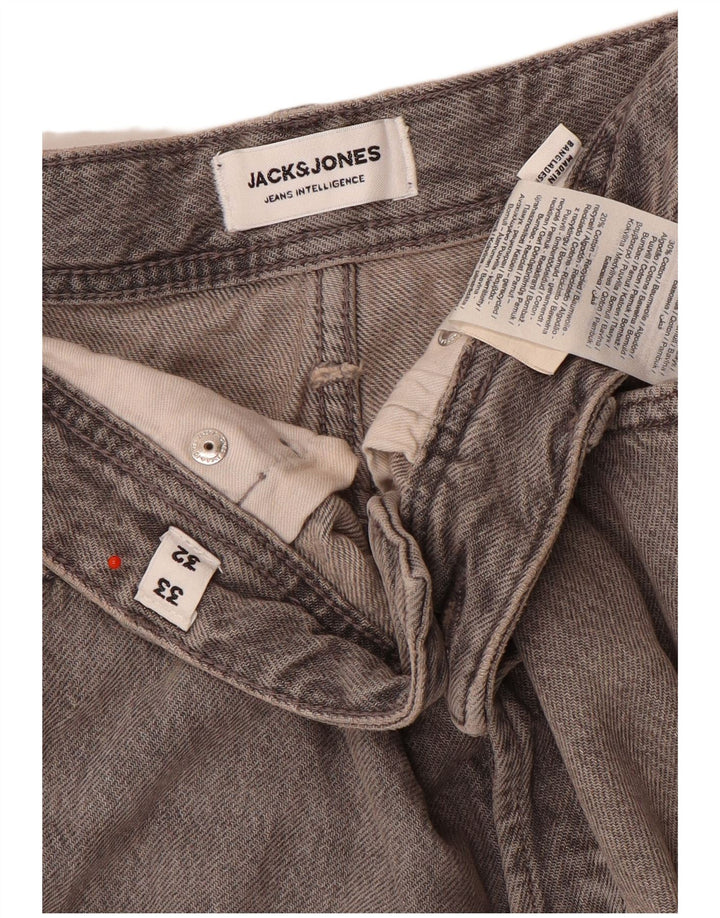 Jack & Jones Mens Slim Jeans W33 L32 Grey Cotton
