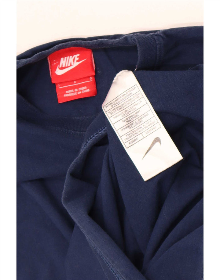 Nike Mens Graphic T-Shirt Top Large Navy Blue Cotton