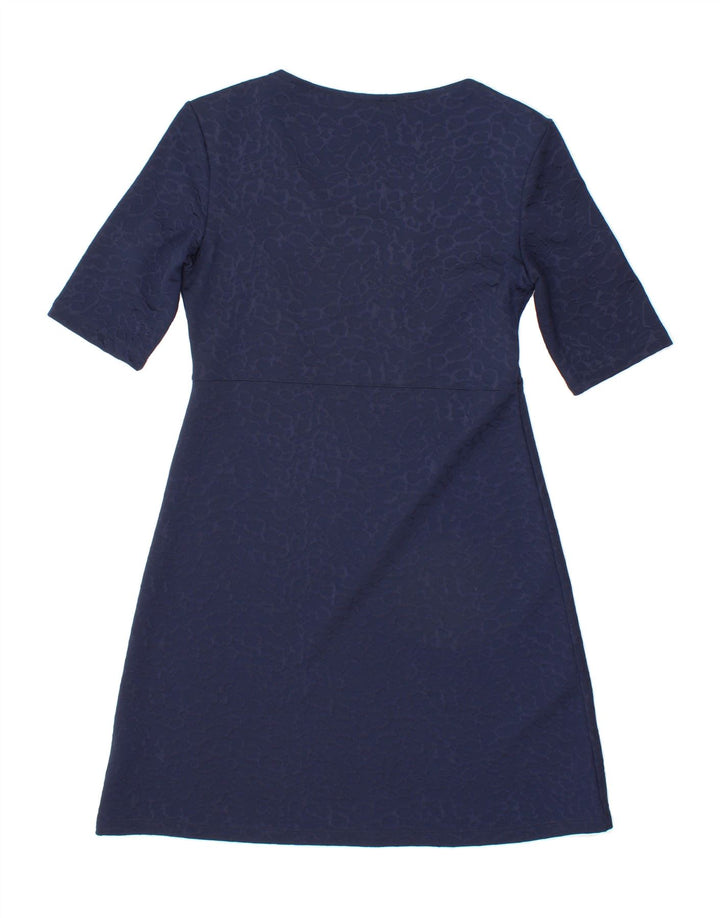 FRENCH CONNECTION Womens 3/4 Sleeve A-Line Dress UK 12 Medium Navy Blue Vintage French Connection and Second-Hand French Connection from Messina Hembry 