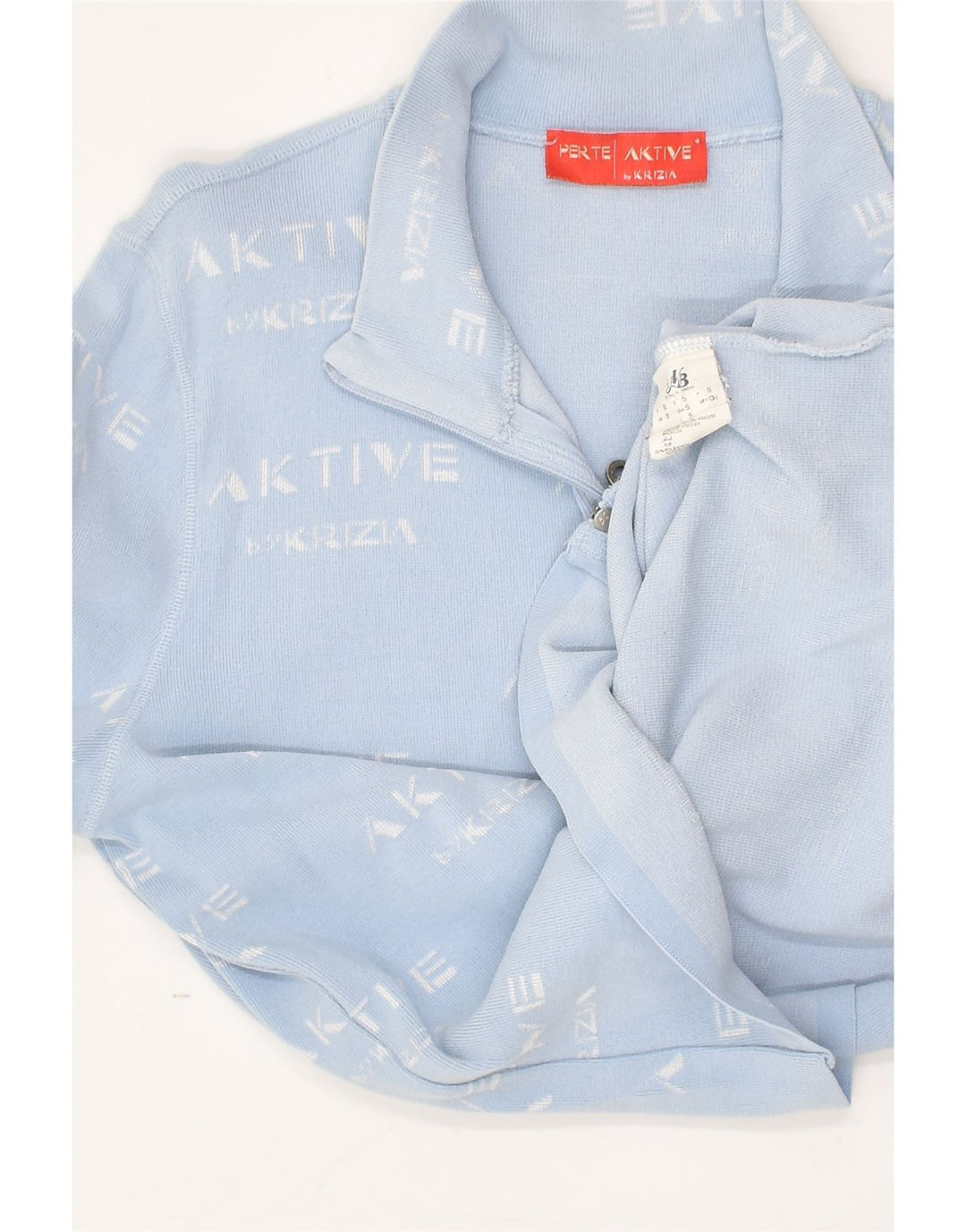 PERTE BY KRIZIA Womens Graphic Tracksuit Top Jacket UK 10 Small Blue | Vintage Perte by Krizia | Thrift | Second-Hand Perte by Krizia | Used Clothing | Messina Hembry 